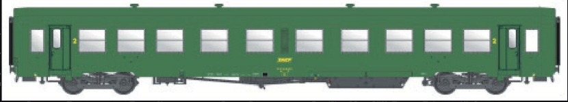 L.S. Models MW40037 - H0 - Personenwagen U63, 2. Kl., SNCF, Ep. IV - Wagen 1